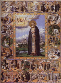 Житийный образ преподобного Серафима. Икона начала XX века