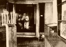 Внутренний вид келлии, в которой скончался прп.Серафим. Фото 1903 г.
